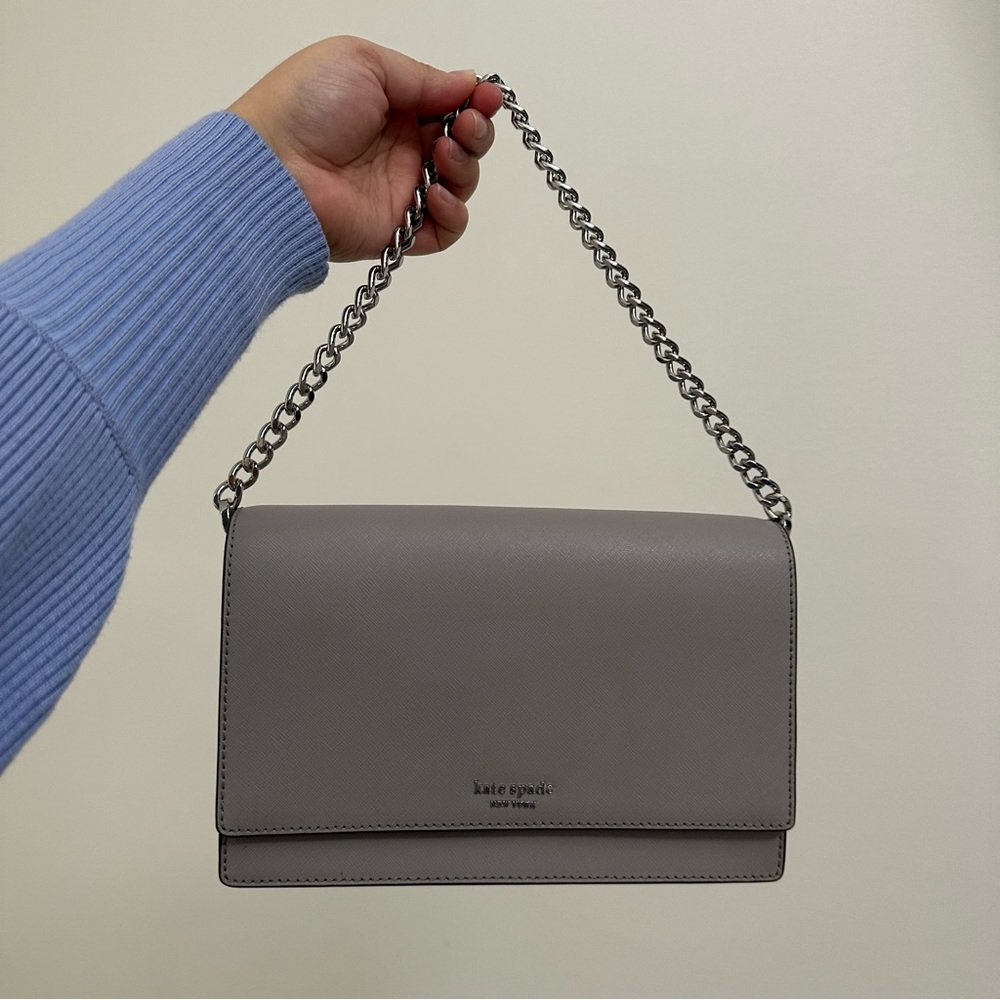 Kate Spade Cameron Convertible Crossbody Gray Chain Shoulder Bag